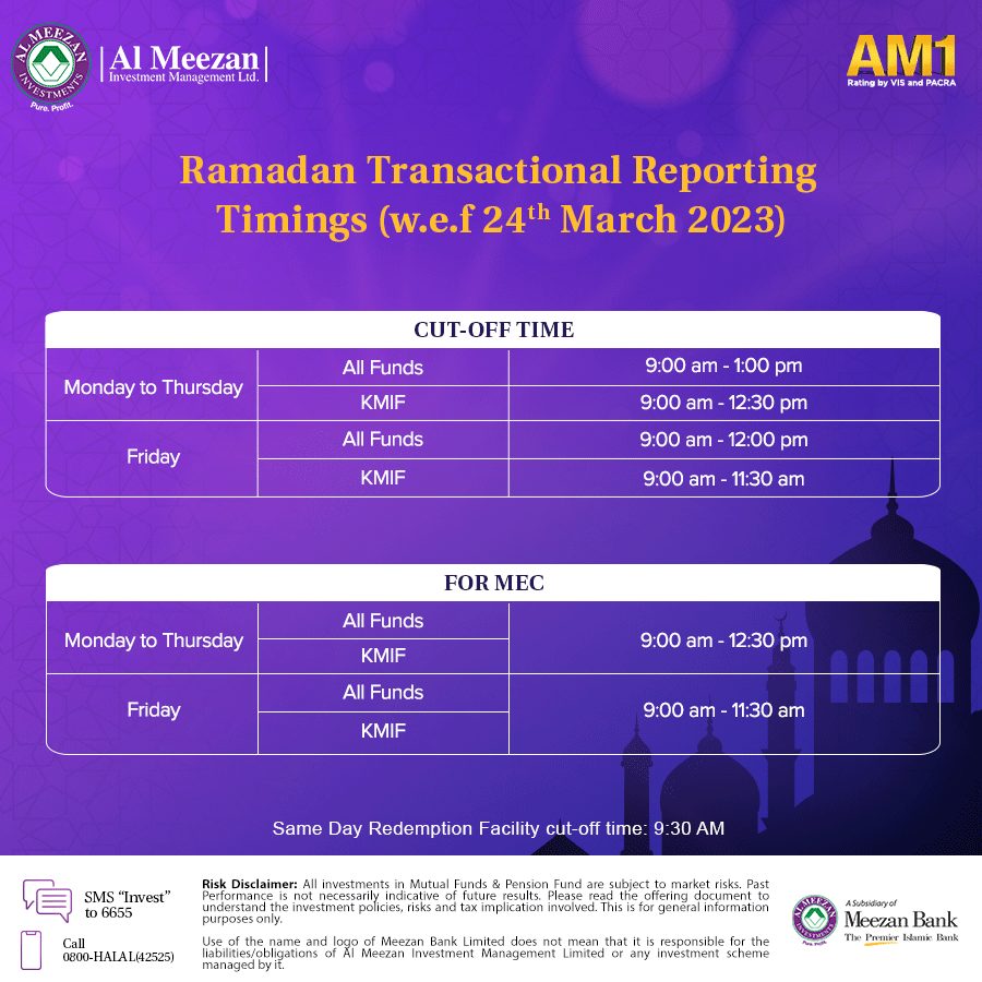 Ramadan Transactional Reporting Timings
